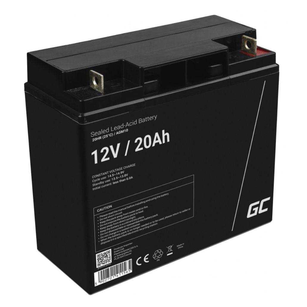 Bateria Chumbo Gel AGM 12V 20A GREEN CELL (181x167x76mm)